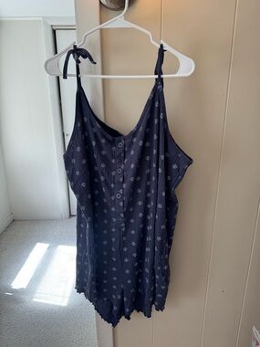 Only Navy Blue Floral Romper